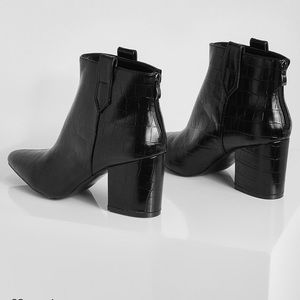 Tab detail low block heel ankle boots/booties. NWT NEW IN BOX